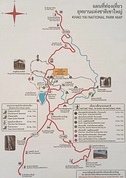 Khao Yai area map covers 4 provinces